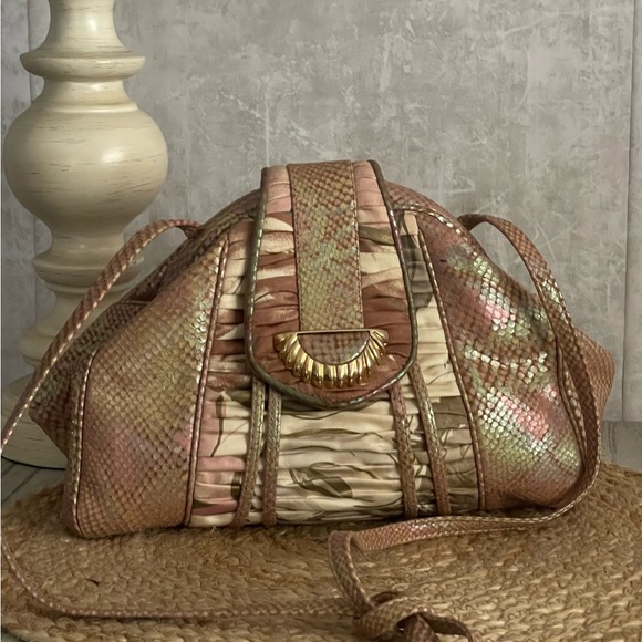 VTG Sharif Python Snakeskin Iridescent/Shimmering Framed Shoulder HandBag/Purse - Picture 7 of 12